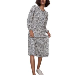 ZARA Leopard Print Midi Dress